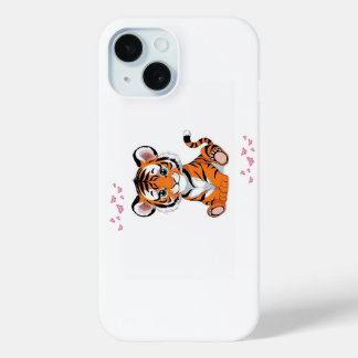 Coque Case-Mate iPhone 🐯Baby Tiger Art with Pink Butterflies -