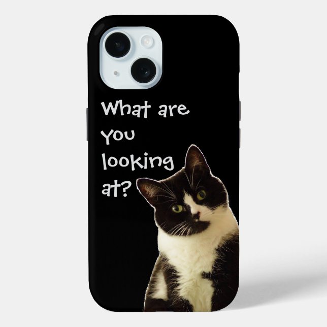 Coques Case-Mate iPhone Badass Chat "Que cherchez-vous ?" (Verso)
