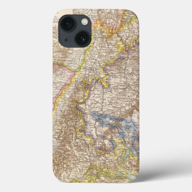 Coques Case-Mate iPhone Baden Germany Atlas Map (Verso)