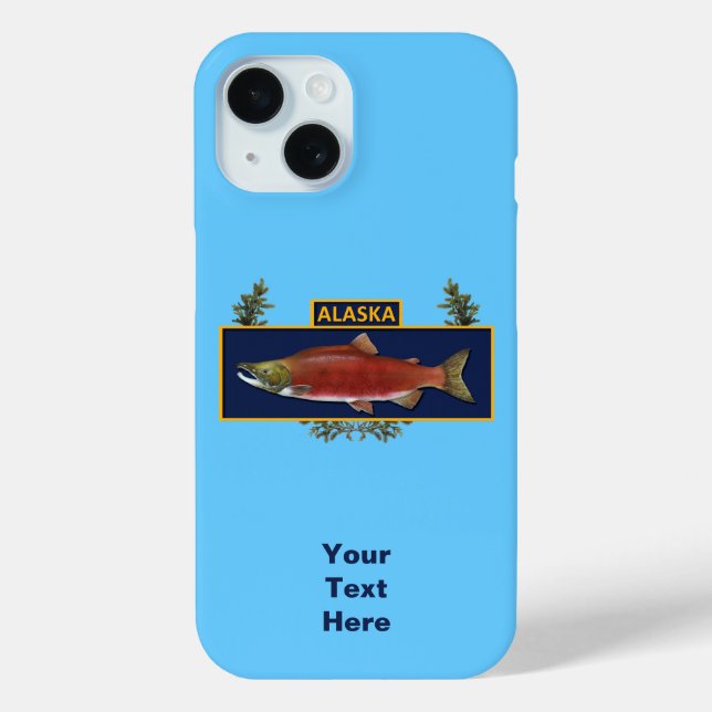 Coques Case-Mate iPhone Badge du pêcheur de combat de l'Alaska (Verso)