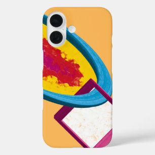 Coque Pour iPhone 16 Bague et carré de cosmos abstrait vibrant – Modern