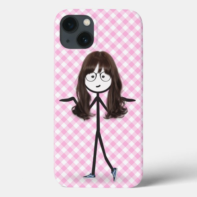 Coques Case-Mate iPhone Baguette Figure Girl avec cheveux foncés (Verso)
