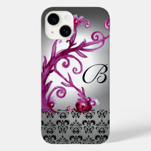 Coque Case-Mate iPhone BAIES, BAIES DAMASK MONOGRAM rose, blanc noir