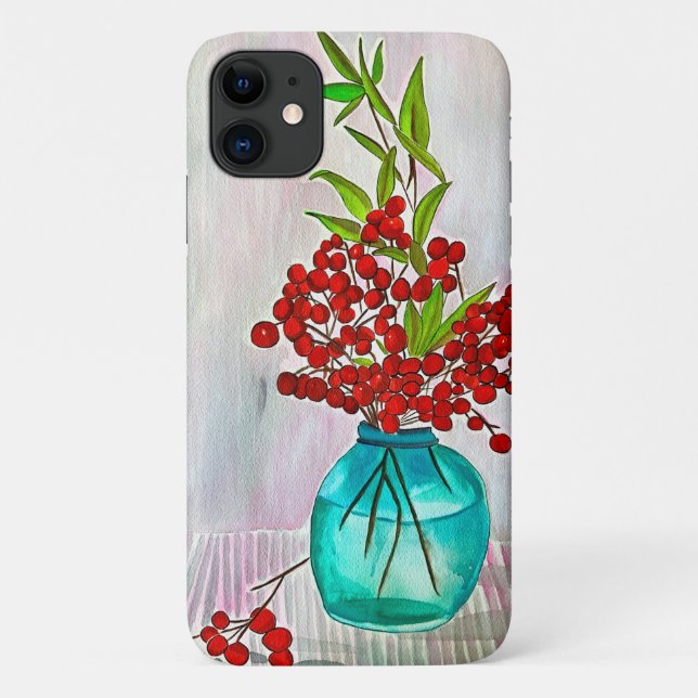 Coques Case-Mate iPhone Baies d'eau Red Christmas Berries (Dos)