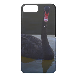 Coque iPhone 8 Plus/7 Plus Baignade De Cygne Noir Dans L'Étang Dimensionnel,