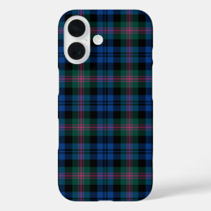 Coques iPhone 16 Baird Clan bleu et vert Tartan