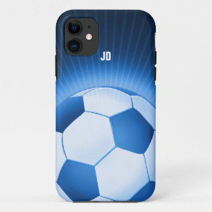 Coque Case-Mate iPhone Bal de football bleu personnalisé