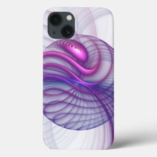 iPhone 13 Case Balançoire Belle Art Fractal Abstrait Moderne Rose
