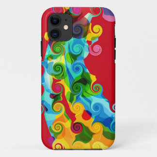 Coque iPhone 11 Balayage rétro Colorful Mer Abstraite
