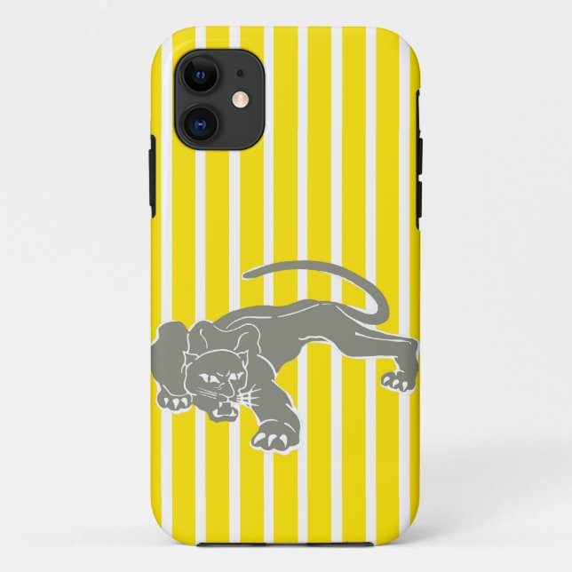 Coques Case-Mate iPhone Balayage Safari jaune or avec léopard (Dos)