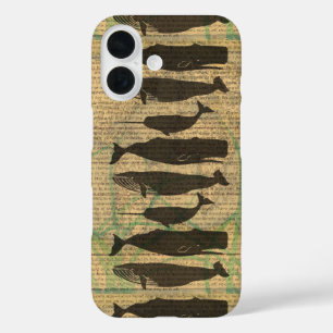 Coques iPhone 16 Baleine antique Vie marine
