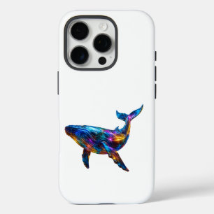 Coque iPhone 16 Pro Baleine colorée mixte - Corps en verre brillant Ré