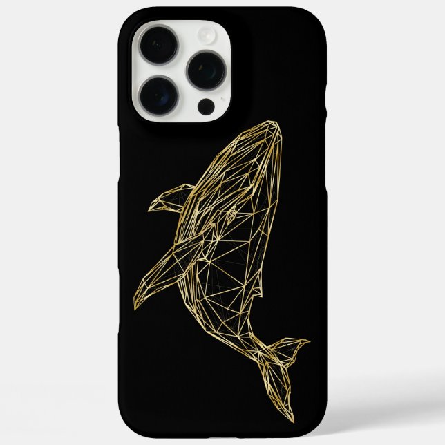 Coques Case-Mate iPhone Baleine géométrique en or de luxe (Verso)