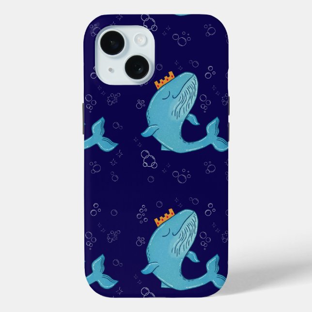 Coques Case-Mate iPhone Baleine Roi avec Couronne | Art folklorique océani (Verso)