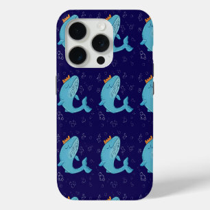 Coque Case-Mate iPhone Baleine Roi avec Couronne Art Populaire Océaniqu
