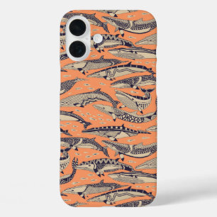 Coque Pour iPhone 16 Plus baleines de Minke cuivre