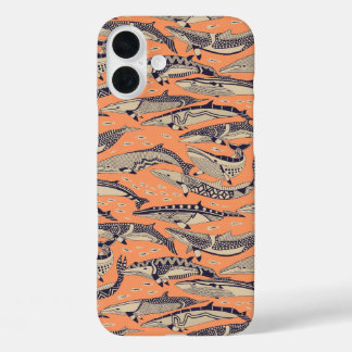 Coque Pour iPhone 16 Plus baleines de Minke cuivre