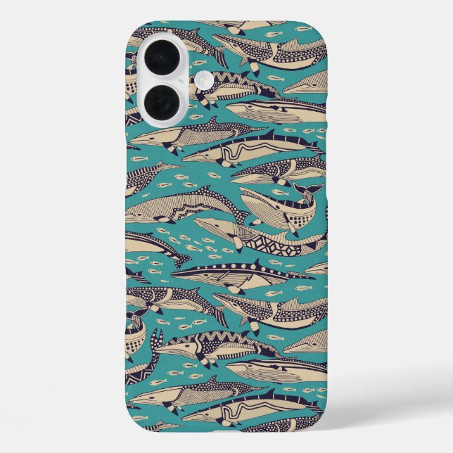 Coques Case-Mate iPhone baleines minke bleues (Verso)