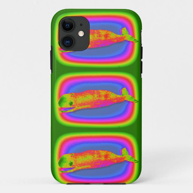 Coques Case-Mate iPhone baleines psychédéliques souriantes (Dos)