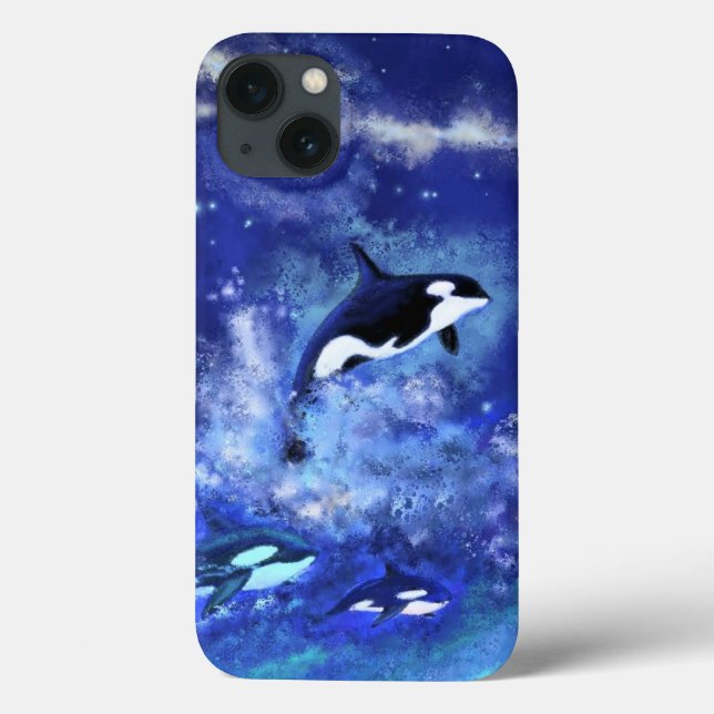 Coques Case-Mate iPhone Baleines tueuses en Pleine lune - Dessin (Verso)