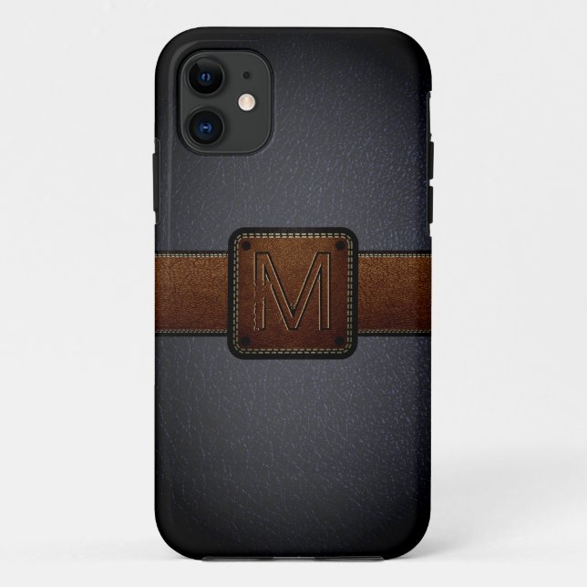 Coques Case-Mate iPhone Balise Brown en cuir noir (Dos)