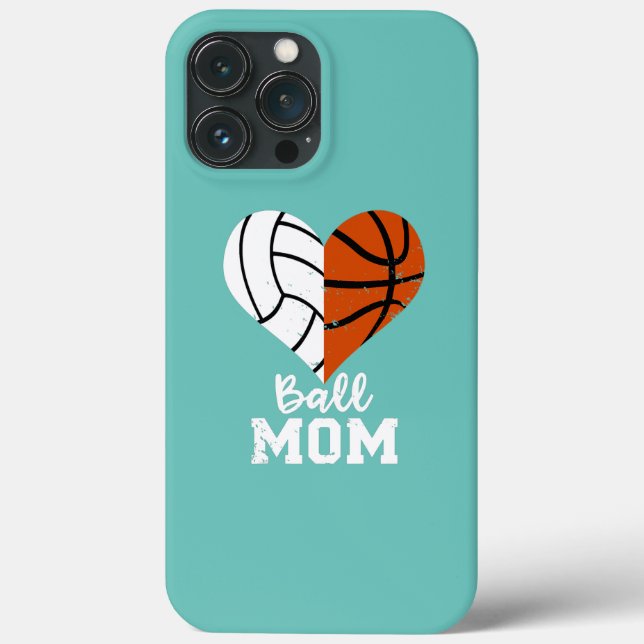 Coques Case-Mate iPhone Ball Maman Coeur Funny Volleyball Basketball Maman (Verso)