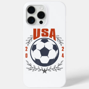 Coque Case-Mate iPhone Balle de football USA 2024 Étoiles & Couronne de L