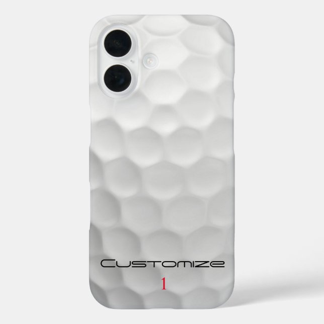 Coques Case-Mate iPhone Balle de golf blanche texturée avec nom et numéro  (Verso)