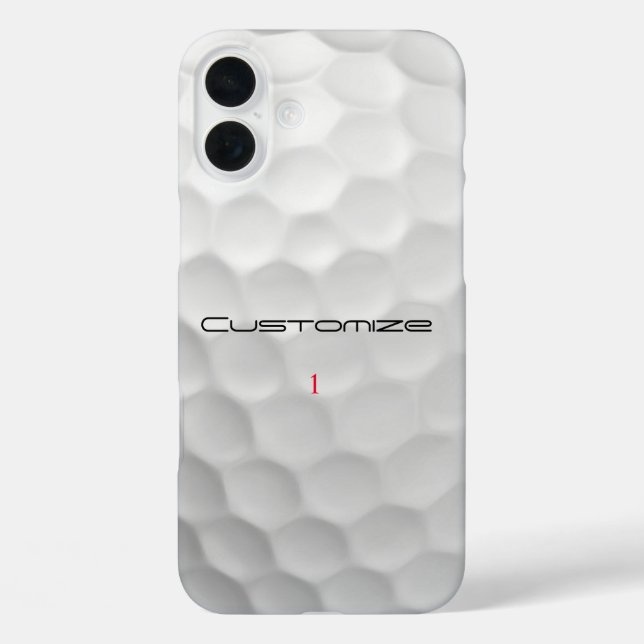 Coques Case-Mate iPhone Balle de golf blanche texturée avec nom et numéro  (Verso)