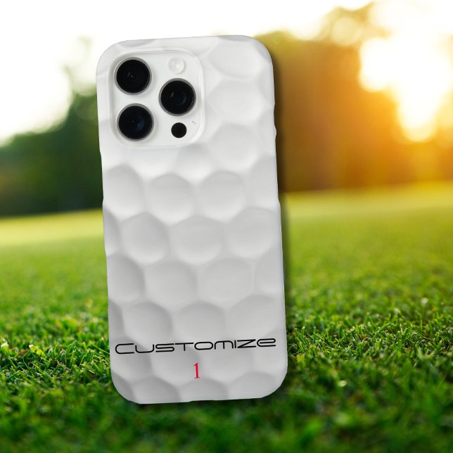 Coques Case-Mate iPhone Balle de golf blanche texturée avec nom et numéro  (Créateur téléchargé)