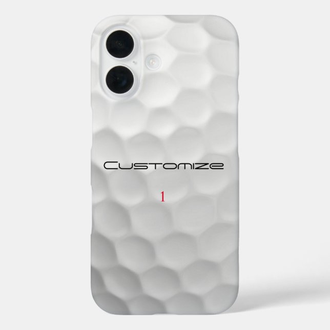 Coques Case-Mate iPhone Balle de golf blanche texturée avec nom et numéro  (Verso)