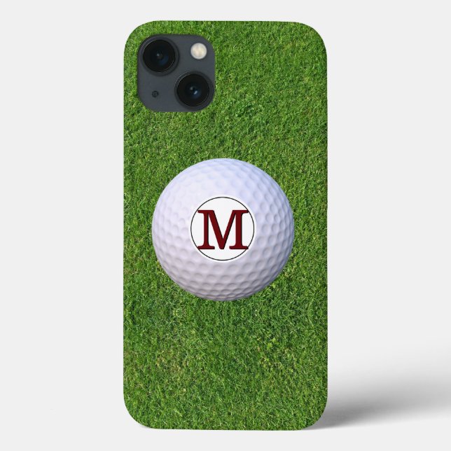 Coques Case-Mate iPhone Balle de golf Monogramme Verts Gazon Golfeur (Verso)