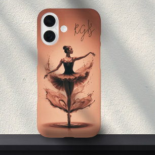 Coque Pour iPhone 16 Balle d'initiaux personnalisés de Ballerina rose