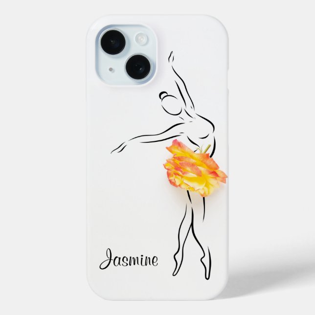 Coques Case-Mate iPhone Ballerina Rose Ballet Dancer Nom personnalisé (Verso)