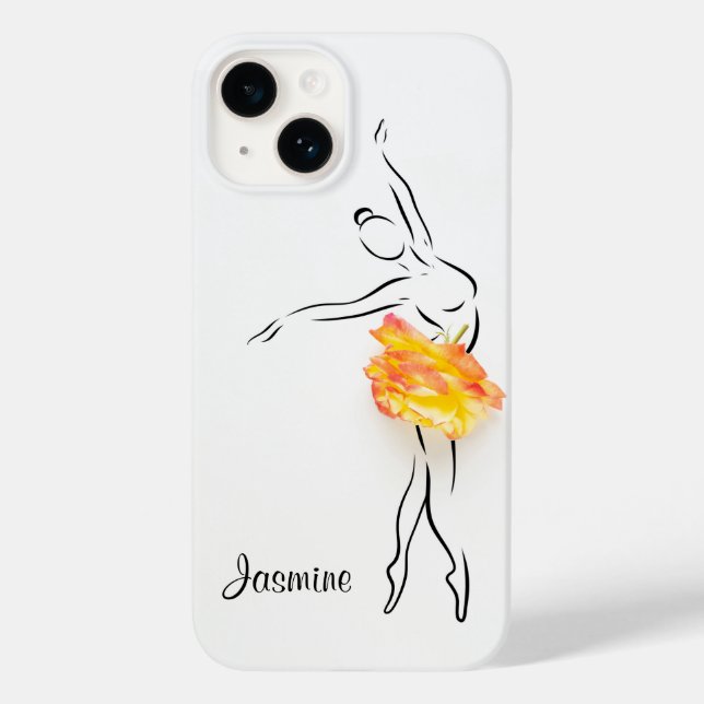 Coques Case-Mate iPhone Ballerina Rose Ballet Dancer Nom personnalisé (Verso)