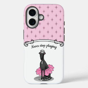 Coque Pour iPhone 16 Ballet Ballerina Princesse Greyhound Chig (noir)