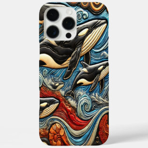 Coque iPhone 16 Pro Max Ballet océanique : Baleines et vagues