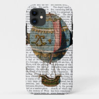 Ballon à air chaud avec la plume de queue