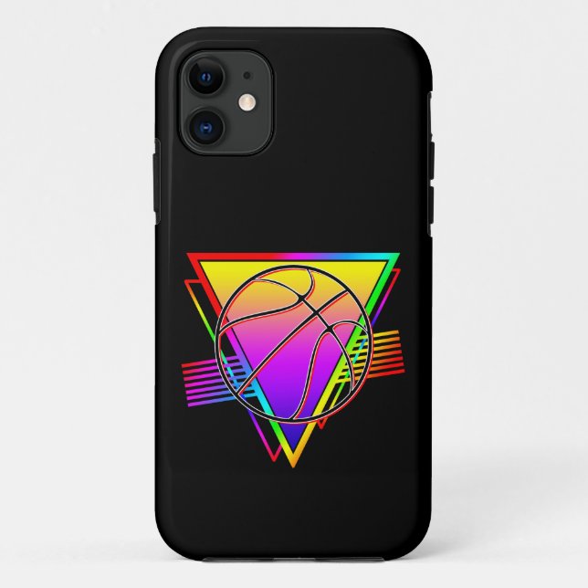 Coques Case-Mate iPhone Ballon de basket-ball rétro moderne (Dos)