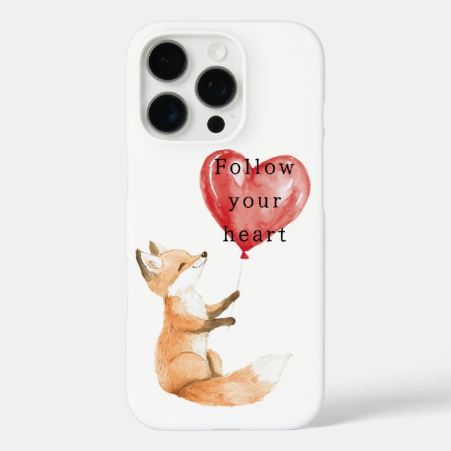 Coques Case-Mate iPhone Ballon en forme de cœur de renard mignon (Verso)