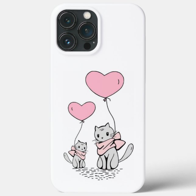 COQUES Case-Mate iPhone BALLONS COEUR ROSE VALENTINE AVEC CUISINE GRIS (Verso)