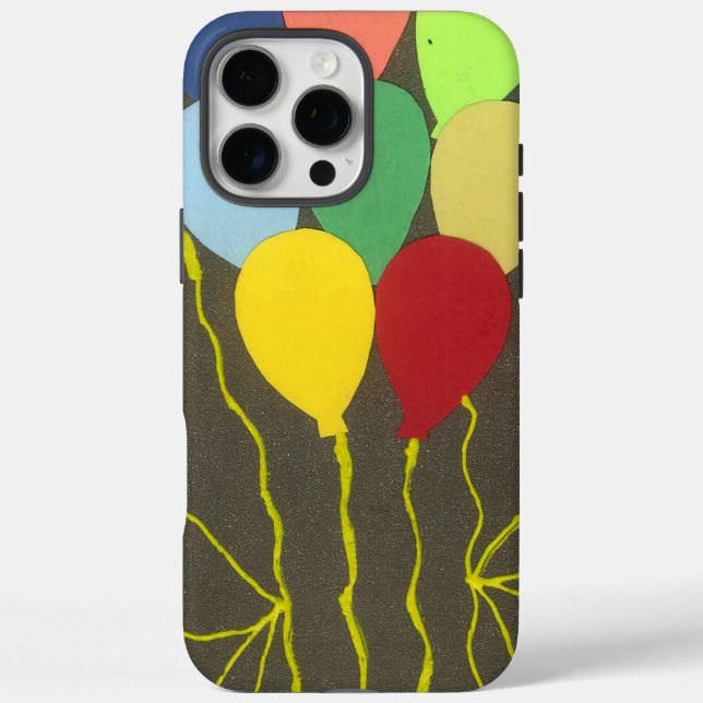 Coques Case-Mate iPhone Ballons d'anniversaire colorés Design graphique (Verso)