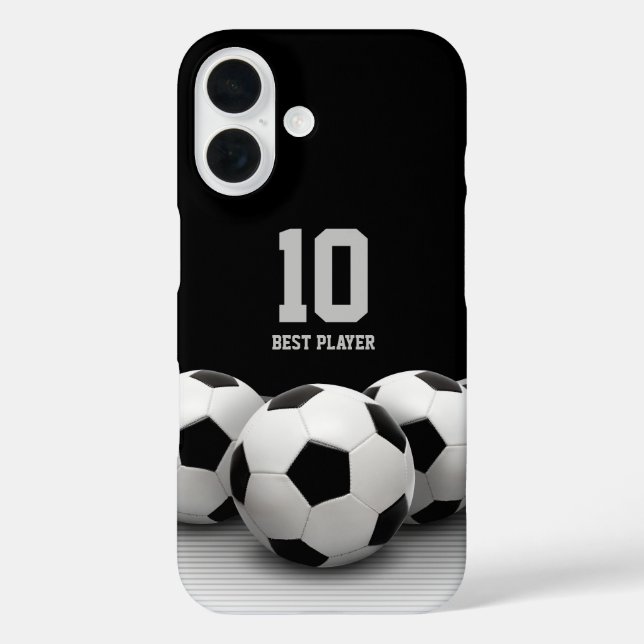 Coques Case-Mate iPhone Ballons de foot | Meilleur numéro de joueur (Verso)