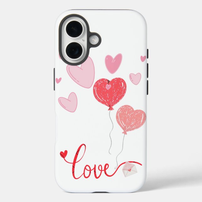 Coques Case-Mate iPhone Ballons et Coeurs d'Amour Adorable - Saint Valenti (Verso)