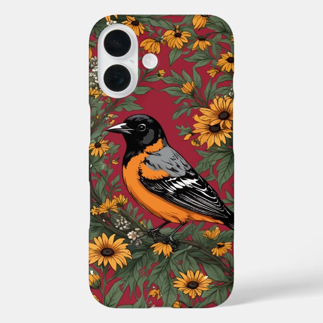 Coques Case-Mate iPhone Baltimore Oriole Bird And Black Eyed Susan Flowers (Verso)