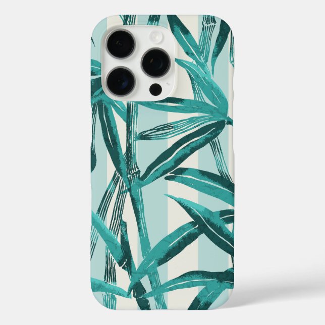 Coques Case-Mate iPhone Bamboo Jungle Hawaiian Stripe - Turquoise (Verso)