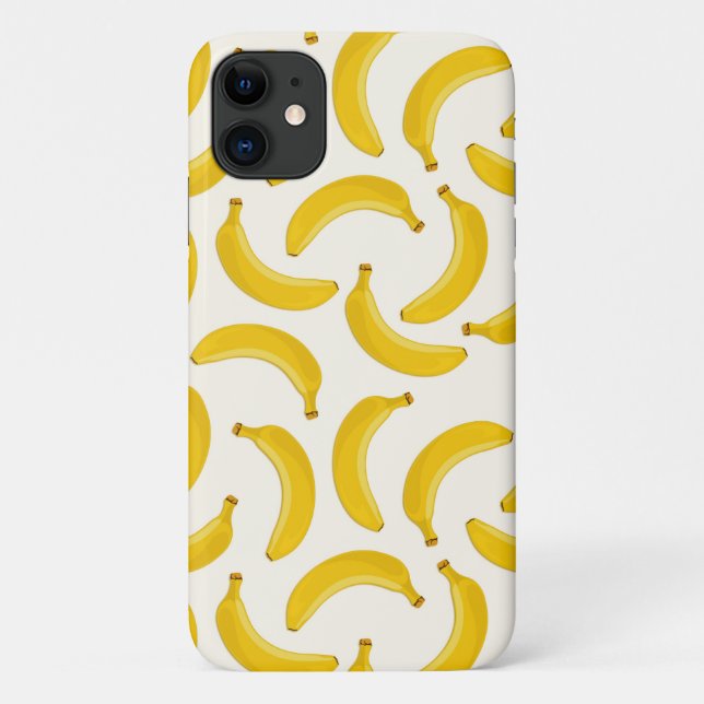 Coques Case-Mate iPhone Bananes Tropical Fruit Print, jaune et blanc (Dos)