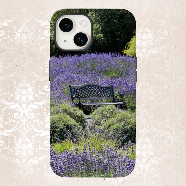 Coques Case-Mate iPhone Banc dans un immense champ de lavande en séquence (Créateur téléchargé)