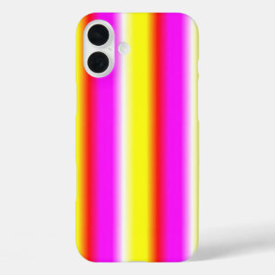 Coques iPhone 16 Plus bande arc-en-ciel rose jaune