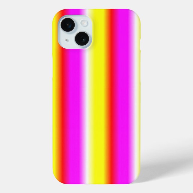 Coques Case-Mate iPhone bande arc-en-ciel rose jaune (Verso)